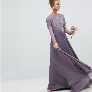 Long Sleeved Lace Bridesmaid Dress